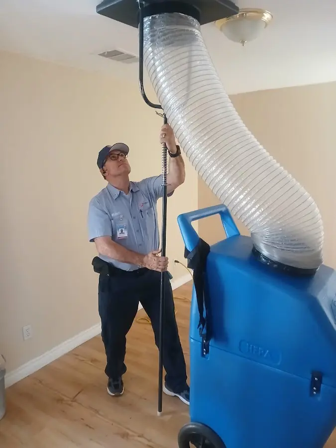 HVAC Installation technician using HEPA equipment in Arnold